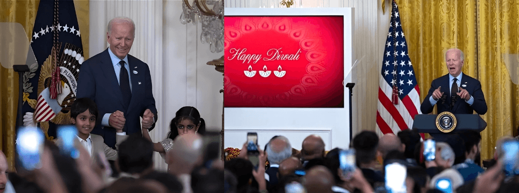 Sparkles and Dazzle at the White House at President Biden as President Biden Celebrate Diwali