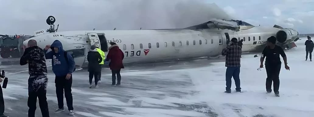 Passengers Walk on Ceiling to Escape Delta Jet that Landed Upside Down in Toronto